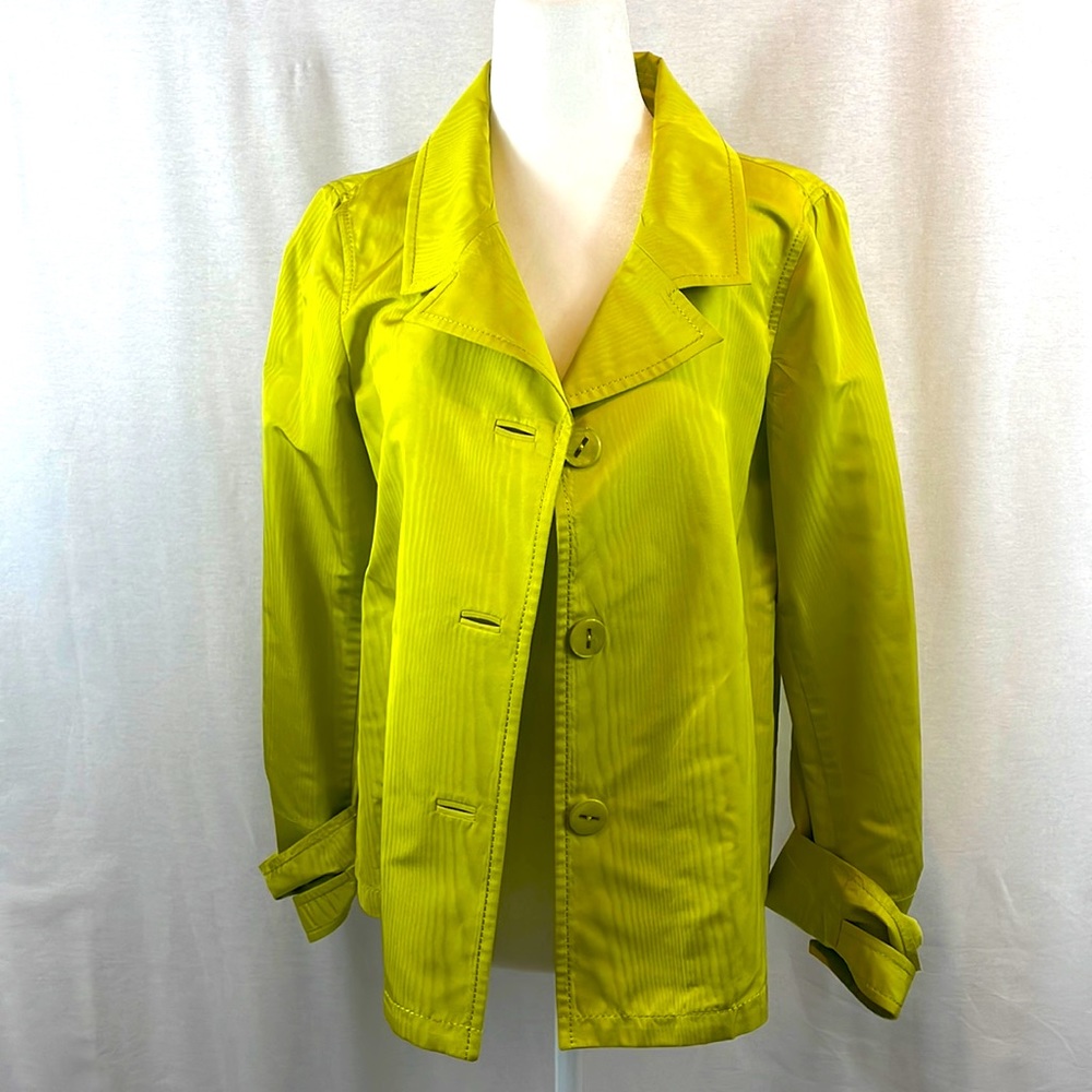 Carlisle chartreuse poly/silk blend jacket